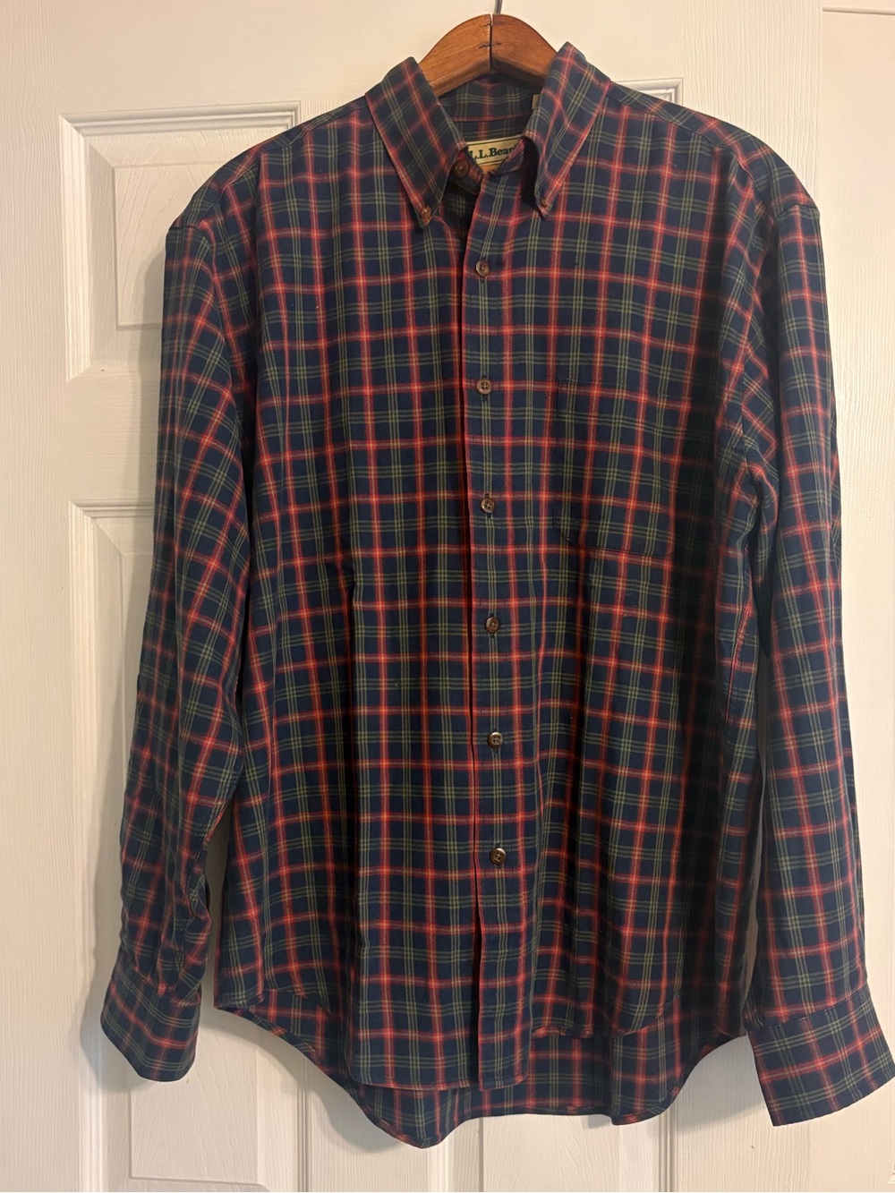 Vintage L.L. Bean Mens Plaid Flannel Shirt Large